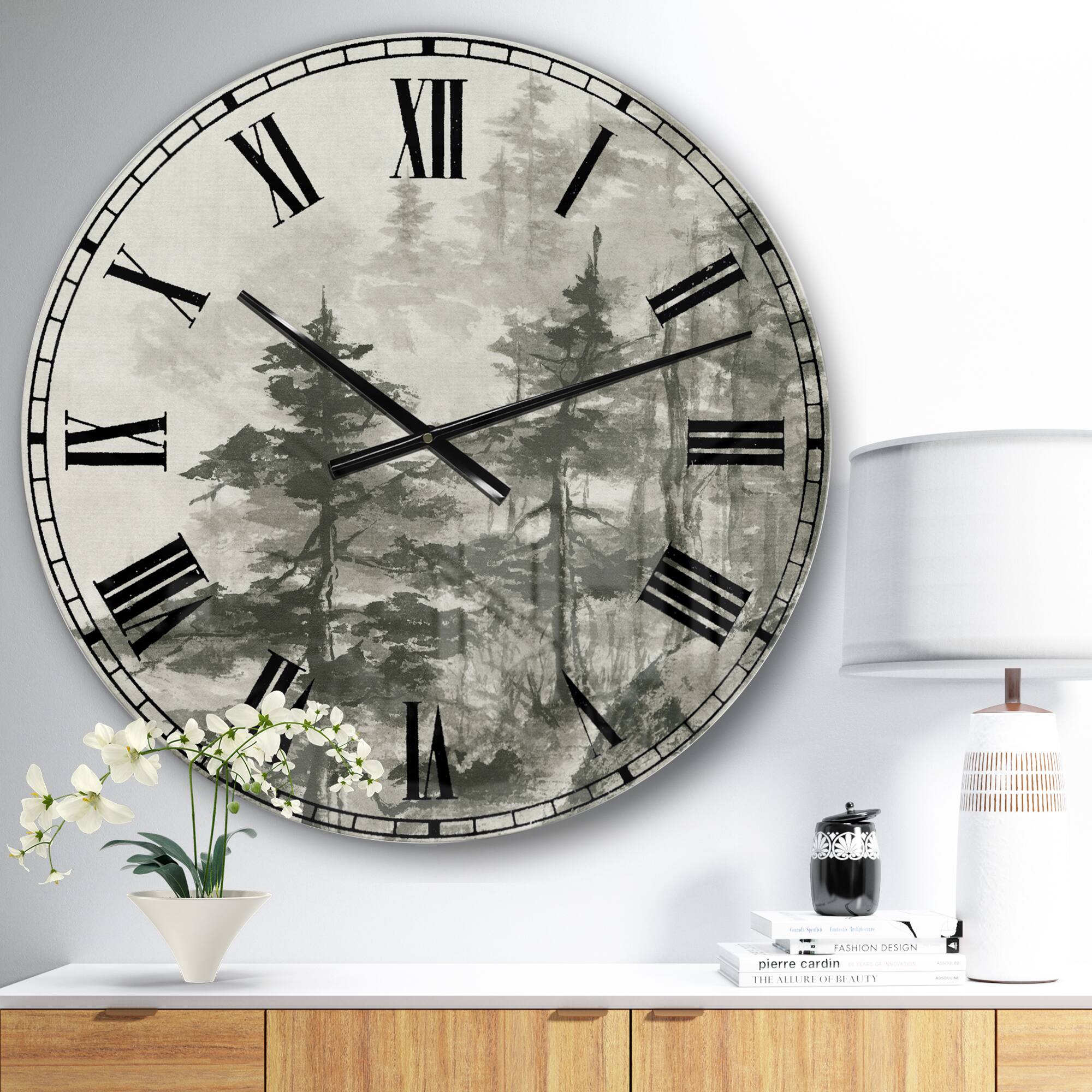 Designart 'Asian Forest Cabin Wall Clock